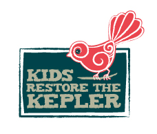 Kids restore the kepler sign with a red fantail