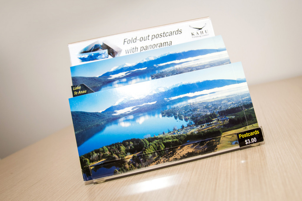 Three postcards showing the Te Anau landscape